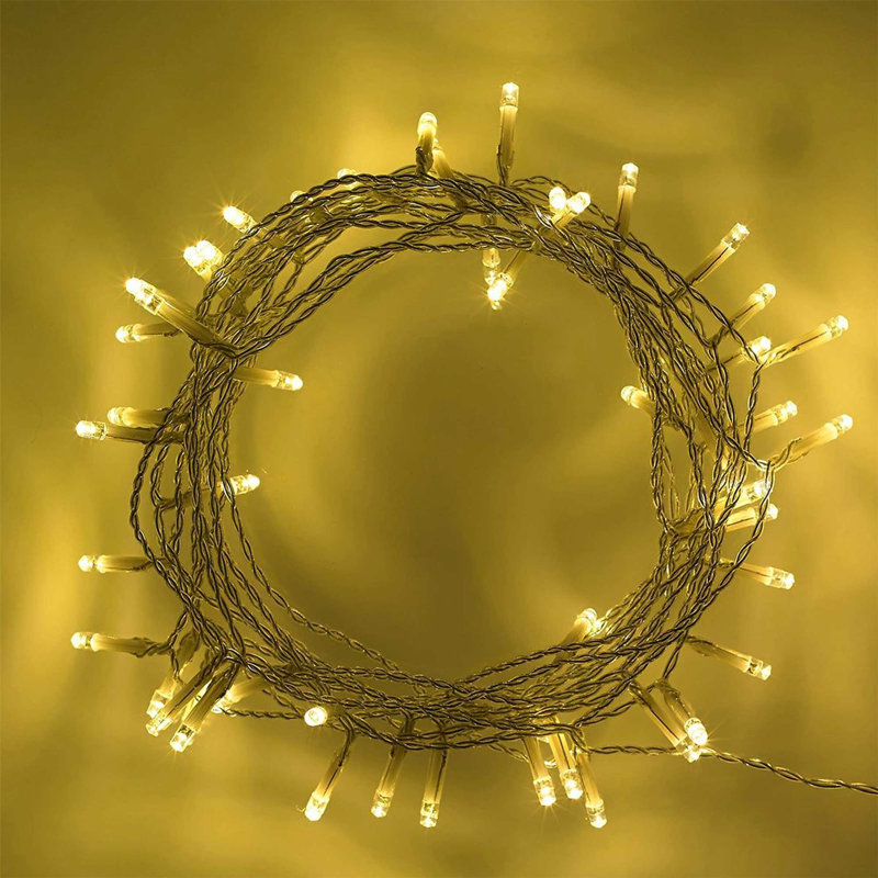 LED Indoor / Outdoor String Lights, 1.5cm H x 8cm L x 4cm D, Warm White