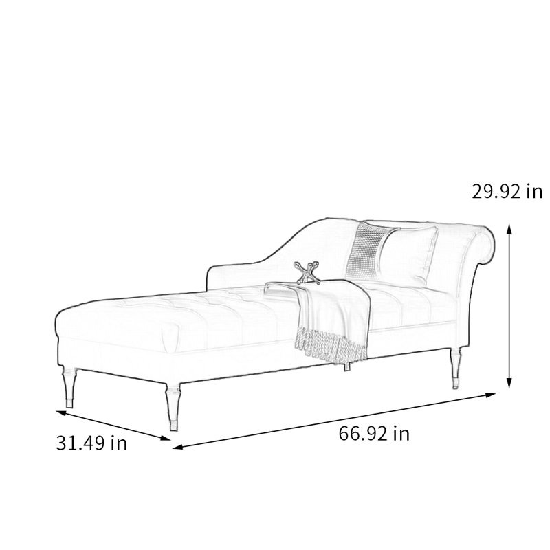 Chaise longue en velours Yucheng, Velours brun foncé