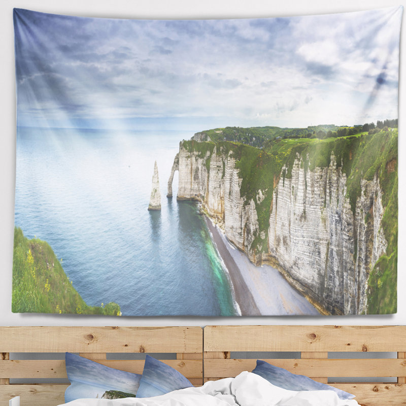 Tapisserie plage Etretat Aval, H 68 po x l 80 po