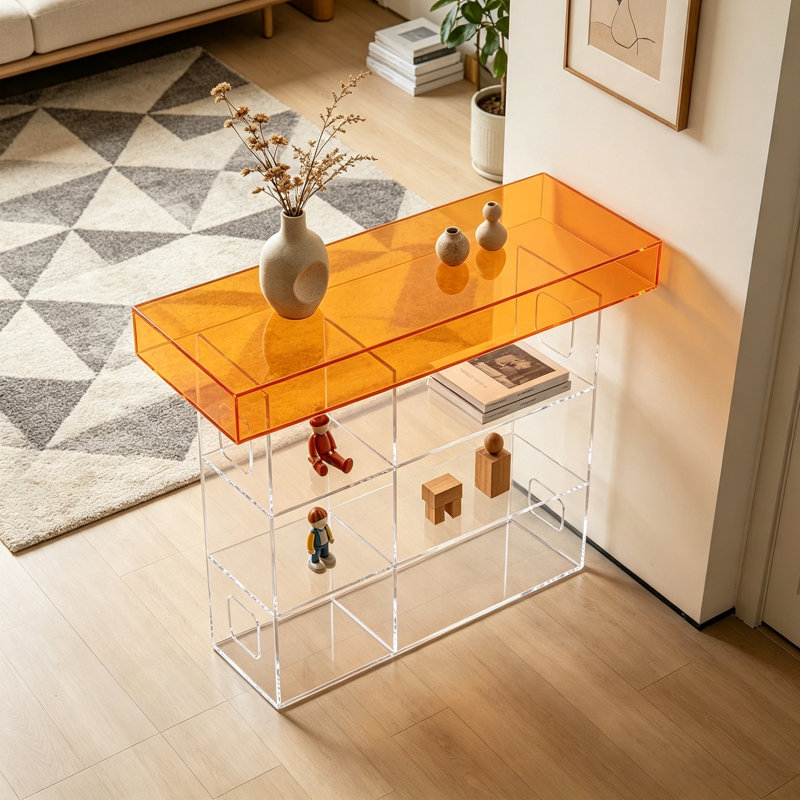 Console en acrylique, H 33,46 po x l 39,37 po x P 13,78 po