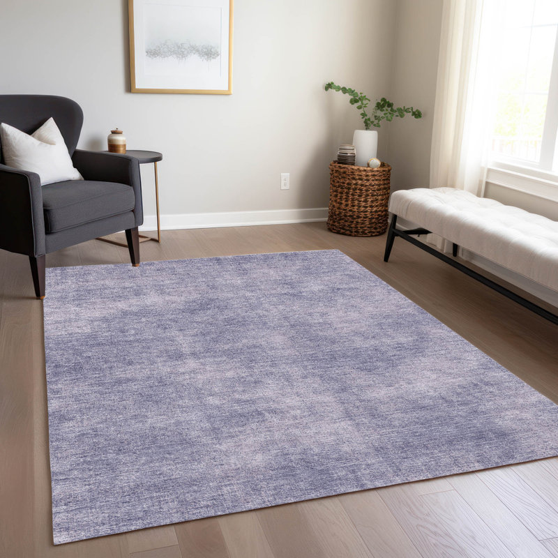 Tapis mauve lavable intérieur / extérieur Orlena , 9 pi x 12 pi
