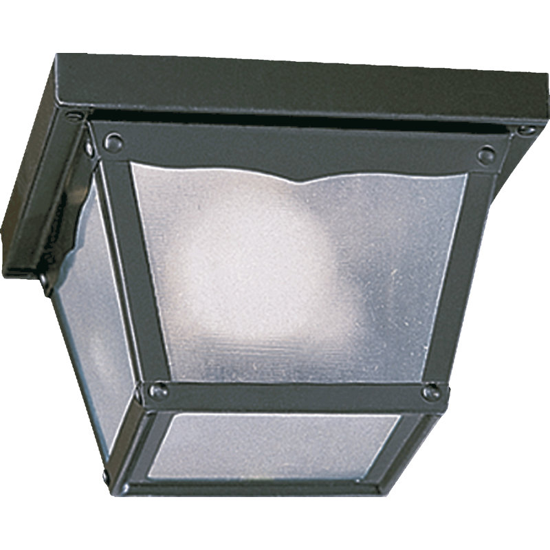 Glass Flush Mount, Gloss Black, 5.25" H x 9.25" W x 9.25" D