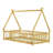 Tent-Shaped Floor Bed,Teepee Bed With Guardrails,Slats-1226025876-1226025875
