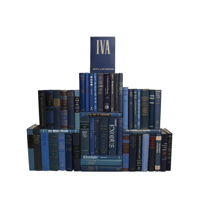 Livres décoratifs - Ensemble de 50 livres bleus, 50, Denim