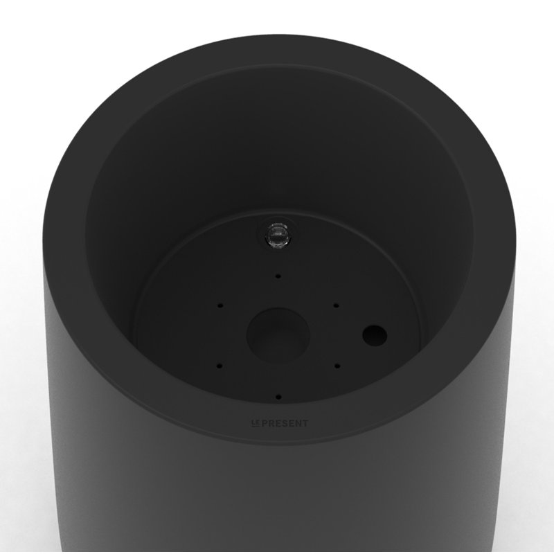 Pot à fleurs en plastique Kisha, Noir