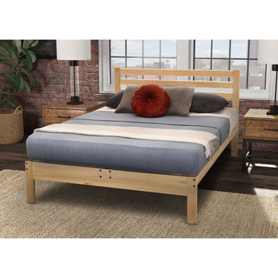 Georgia Unfinished Solid Wood Slat Headboard Design Bed
