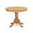 5 Piece Dinette Set for 4 Includes a Round Kitchen Table with Pedestal and 4 Dark Gotham Linen Fabric Upholstered Parson Chairs, Oak-1979074654-1979074655