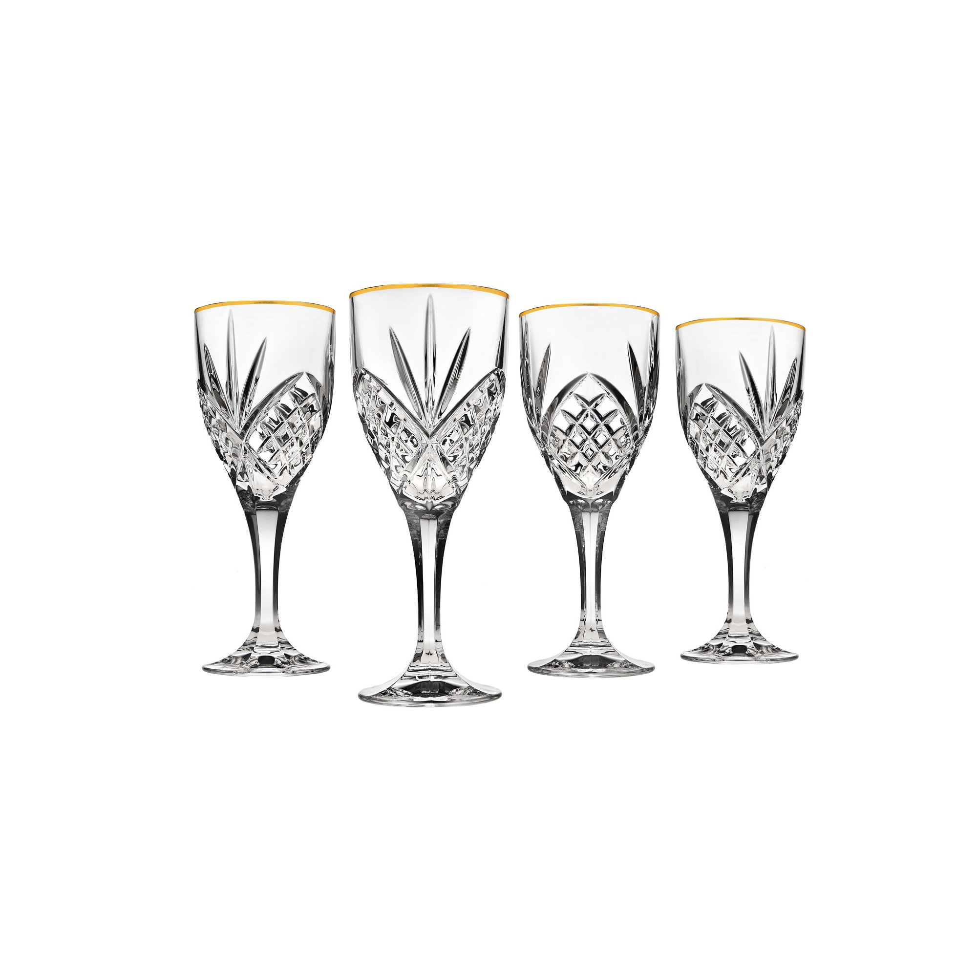 Dublin Crystal Gold Rim Water Goblet 16oz, Gold