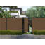 Ensemble de barrière de clôture en teck péruvien composite 38,25 po x 71,62 po avec cadre noir-131230361-131230363