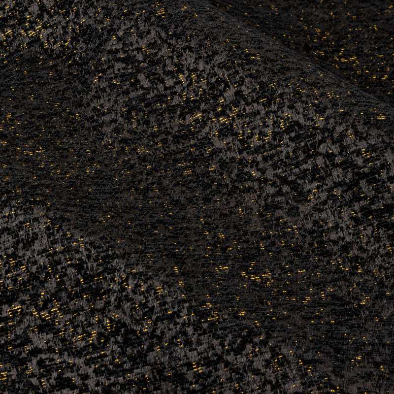  Chenille Room Darkening Eye Curtains, Black, 229cm Width x 229cm Drop