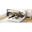 Grand lit avec molleton doux et rangement hydraulique - plateforme blanche pour-722181159
