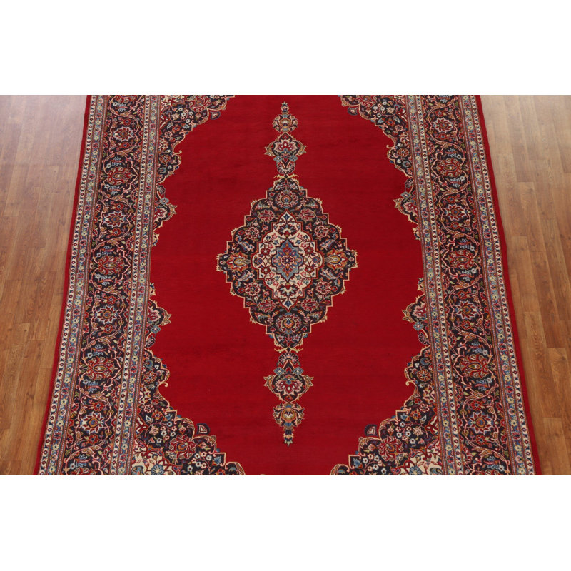 Tapis persan traditionnel Kashan noué à la main 8 x 12