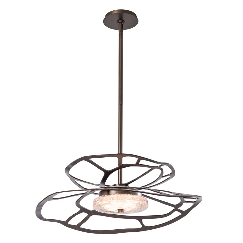 Muse LED Pendant, Dark Smoke, 5.2" H x 23.1" W x 23.1" D