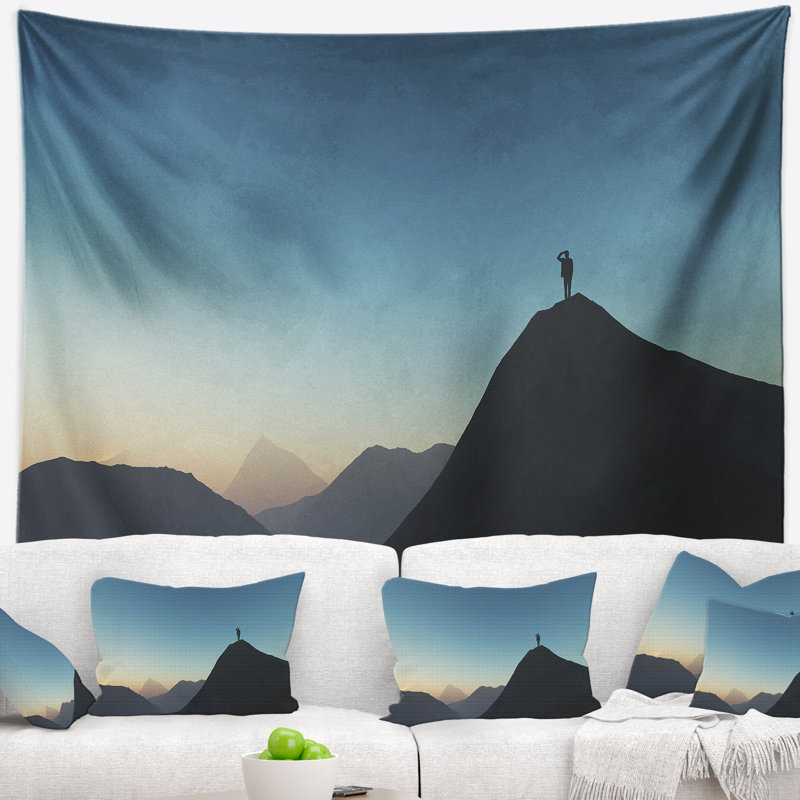 Man landscape look of mountain tapisserie, H 68 po x l 80 po
