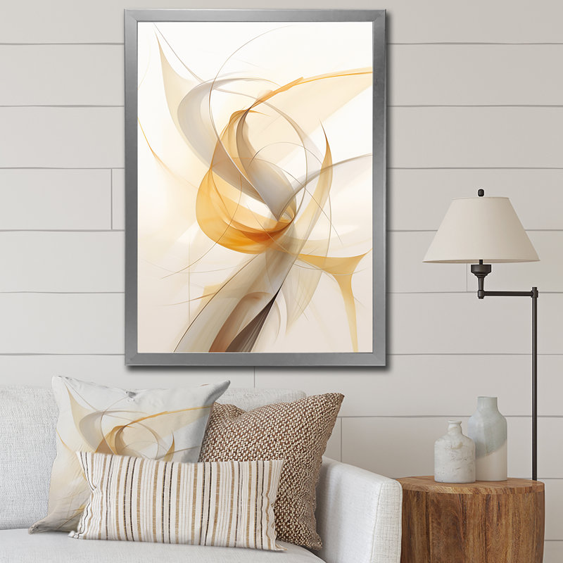 «Tender Whirling Illustration I», reproduction sur toile, Cadre photo argenté, H 44 po x l 34 po x P 1,5 po