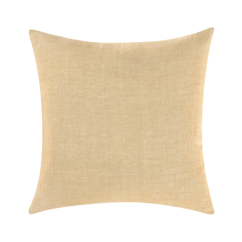 Taie décorative standard en tissu de chanvre Paloma, Jaune, Euro