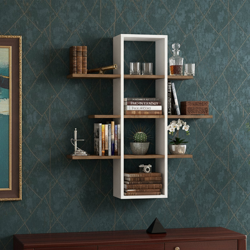 Asymmetrical Cubby Wall Display Shelf