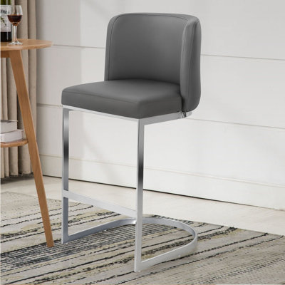 Bittencourt 26'' Upholstered Counter Stool