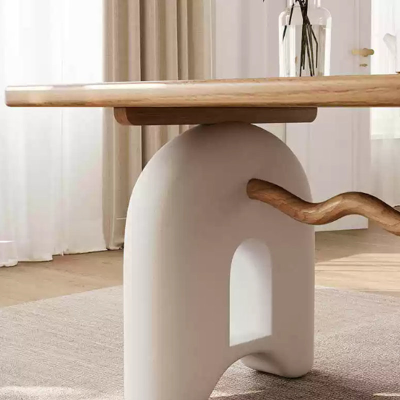 Table de salle à manger en résine de bois massif, H 29,53 po x L 70,87 po x l 31,5 po
