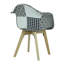 Caden Fabric Upholstered Back Side Chair in Black/White | Solid Wooden Legs-1688496284