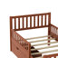 Lit plateforme simple en bois avec garde-corps des deux côtés et deux tiroirs de rangement-148855165