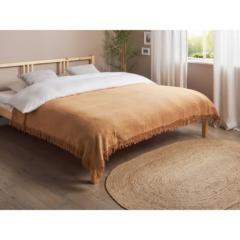 YERBENT Cotton No Pattern Bedspread, Brown