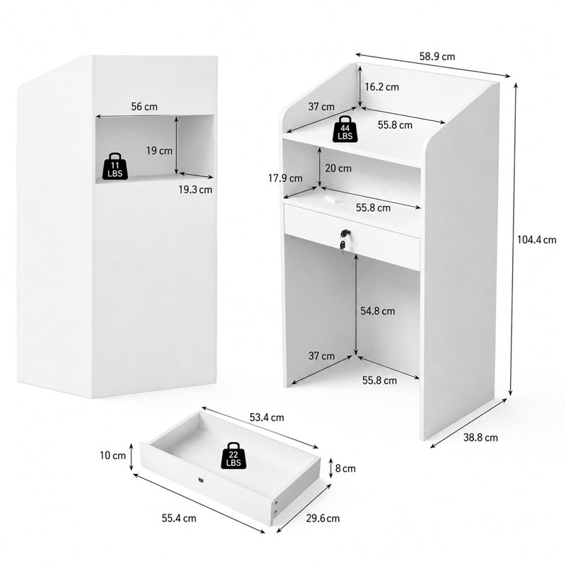 Rectangle MDF Reception Desk