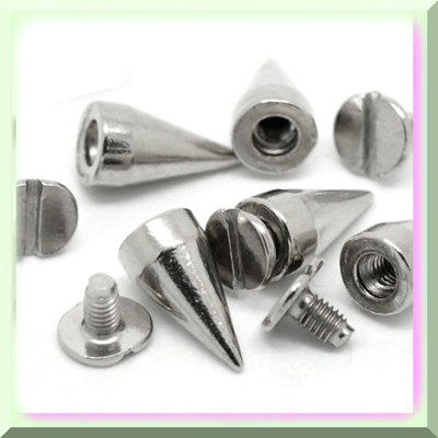 Silver Bullet Cone Spike and Stud Set for DIY Crafts