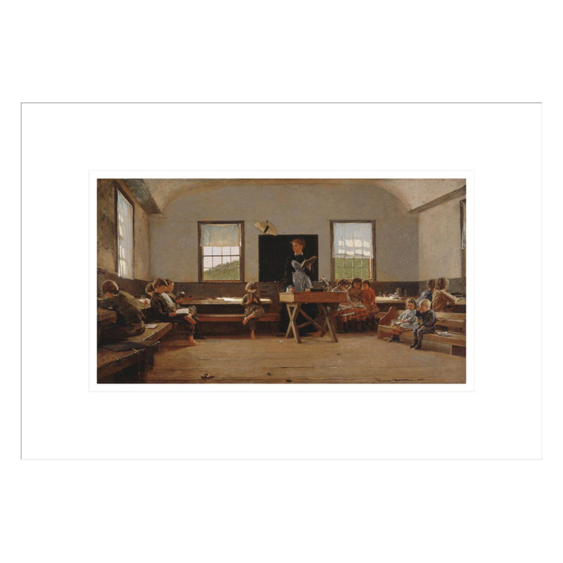 «The Country School» par Winslow Homer - impression giclée encadrée, H 11,86 po x l 16,75 po
