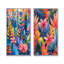 Ensemble de 2 pièces d'art mural bleues et roses, Desert Paradise III - Palmiers et palmiers-34677485-34677473