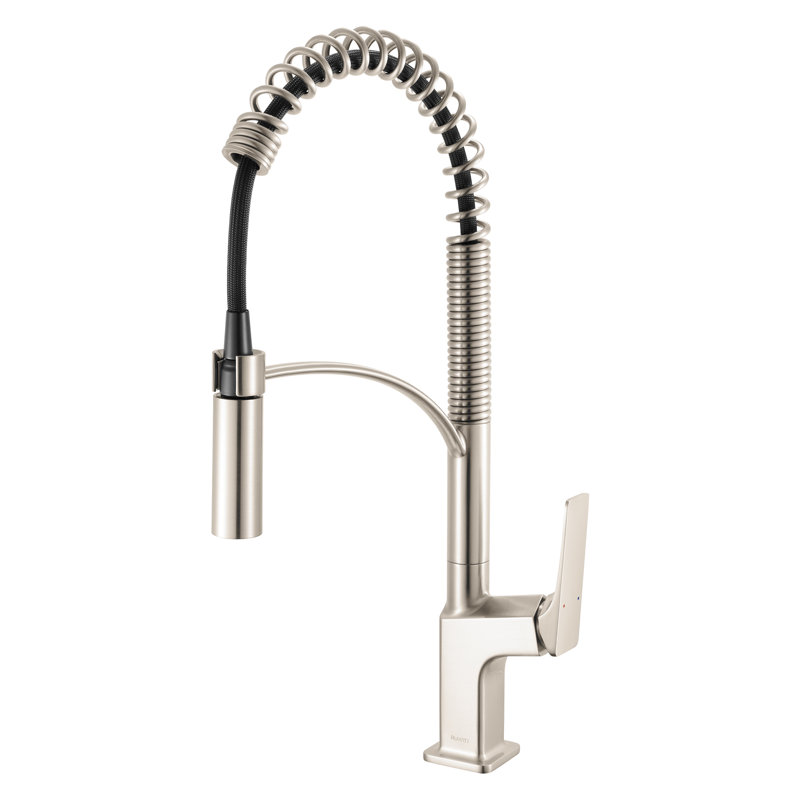 Robinet de cuisine rétractable à poignée simple Ruvati Seneca, Acier Inoxydable