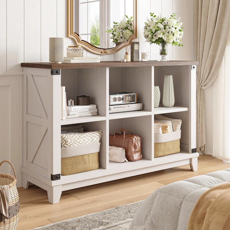 Organisateur de rangement en bois manufacturé avec quincaillerie anti-basculement, Blanc
