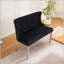 Banc en velours pour causeuse double, sièges de cuisine et de salle à manger, banc capitonné à 2 places avec boutons faits à la main, dossier à oreilles, pieds en acier plaqué, ensemble moderne Mid-Century, paquet simple-1979859532