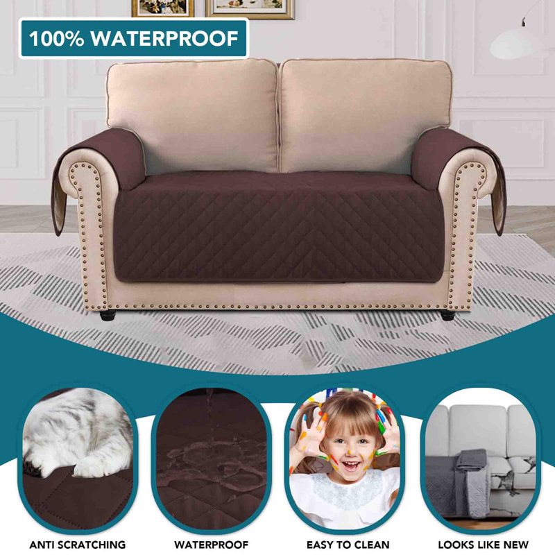 Polyester Sofa Slipcover, Brown
