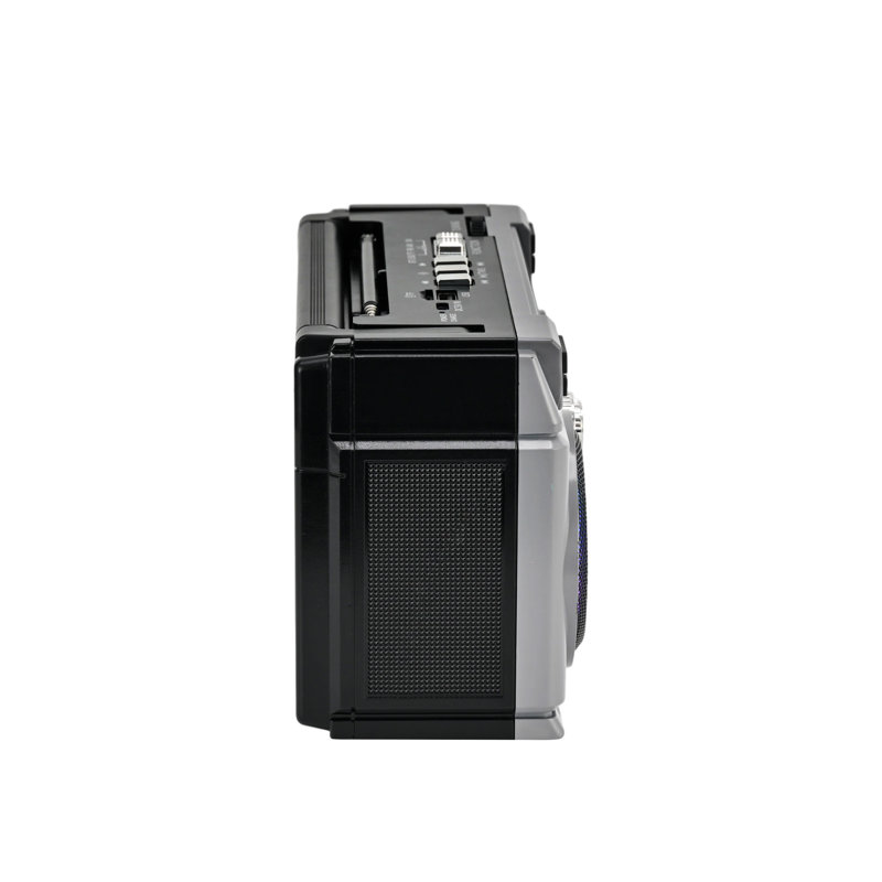 Haut-parleur portatif Bluetooth® avec radio et batterie rechargeable Emerson - argent