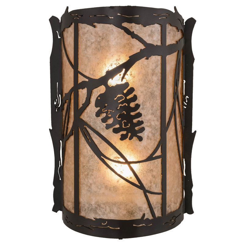 Applique murale encastrée 2 lumières Whispering Pines, Bronze éternel, H 14,5 po x l 10 po x P 5 po