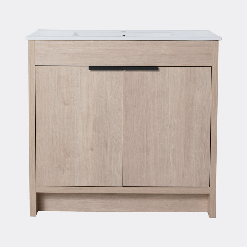 Meuble-lavabo simple avec plateau en céramique 35,86 po Claymore