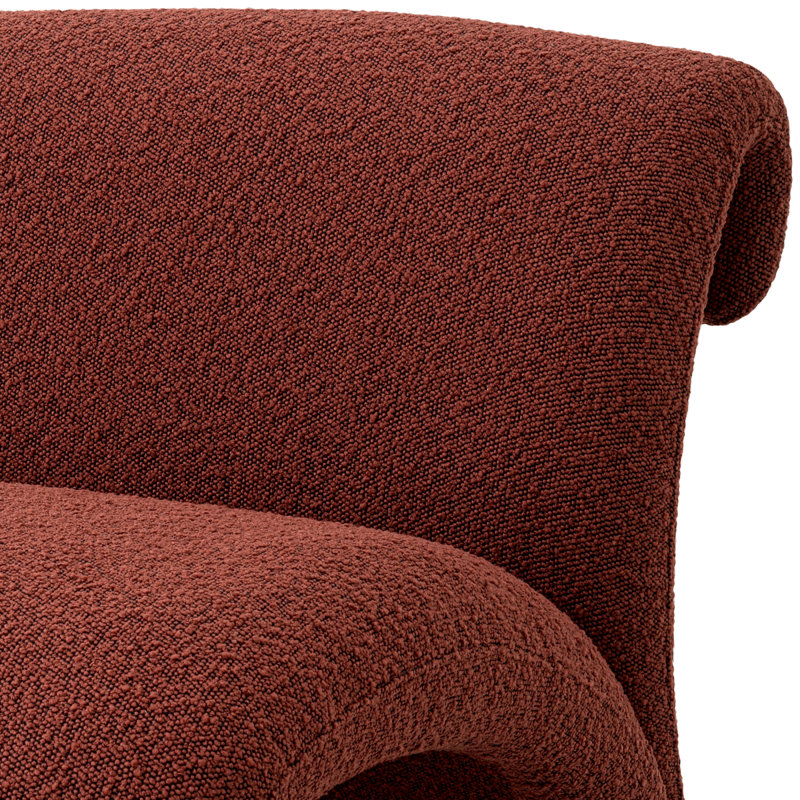 Vignola Armless Chair, Bouclé Rouge Polyester Blend
