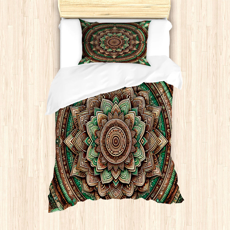 Green Duvet Cover, Twin Duvet Cover + 1 Standard Shams