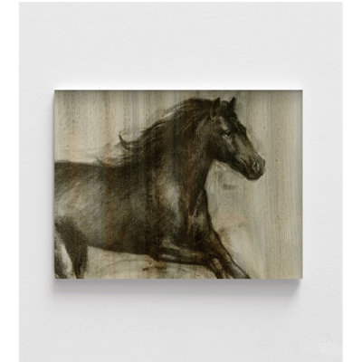 «Dynamic Stallion I» par Ethan Harper, reproduction d'art de cheval, impression d'affiche de cheval noir, idée de cadeau d'anniversaire de cowboy, décor de propriétaire d'écurie