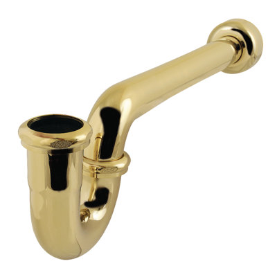 Kingston Brass Trimscape 1-1/2 Inch Decor P-Trap with High Box Flange, 13-1/16 Inch Length, 18 Gauge