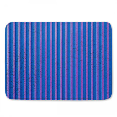 Blue Pink Vertical Stripes Bath Mat