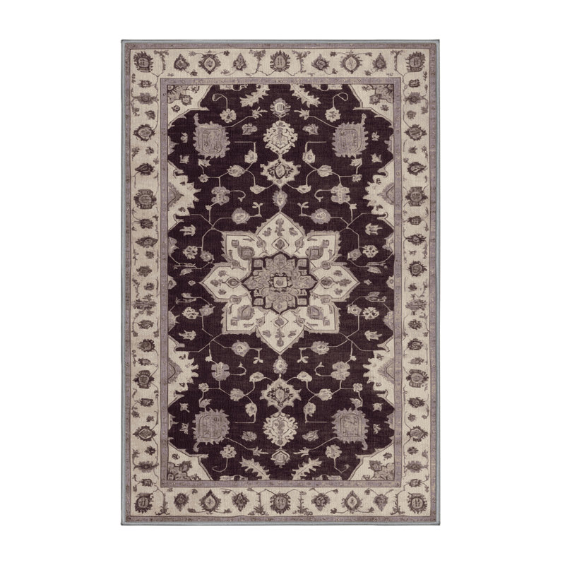 Tapis gris lavable à la machine, Rectangle 2 pi x 3 pi
