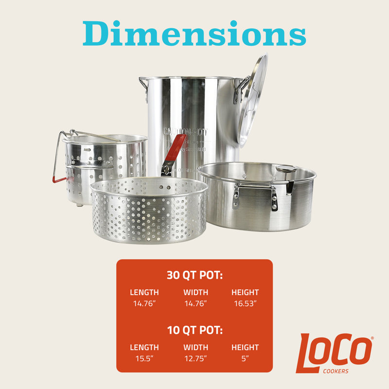 30-Quart Silver Aluminum Boiling and Steaming Pot Kit