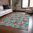 Machine Washable Indoor/Outdoor Christmas Nutcracker Xhevrie Teal Rug-266136638