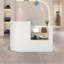 Bureau de réception moderne et minimaliste de 47 po de largeur avec tiroirs classeurs, panneau d'intimité et pour salon et spa