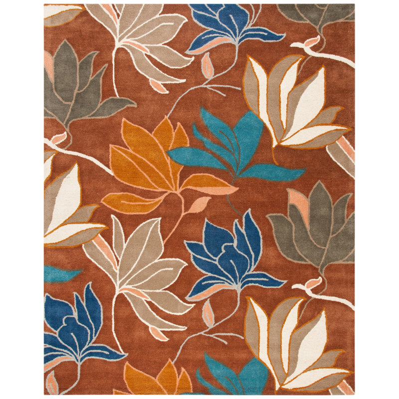 Carolette Hand Tufted Wool Floral Rug, Rectangle 7'6" x 9'6"