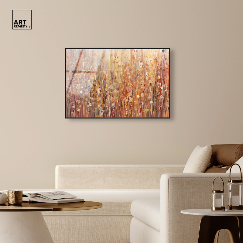 «Amber Waves», reproduction d'art encadrée par Boho, art sur toile, cadre noir, 45 x 30, H 31 po x l 46 po