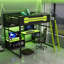 Lit mezzanine en bois avec bureau-185885964
