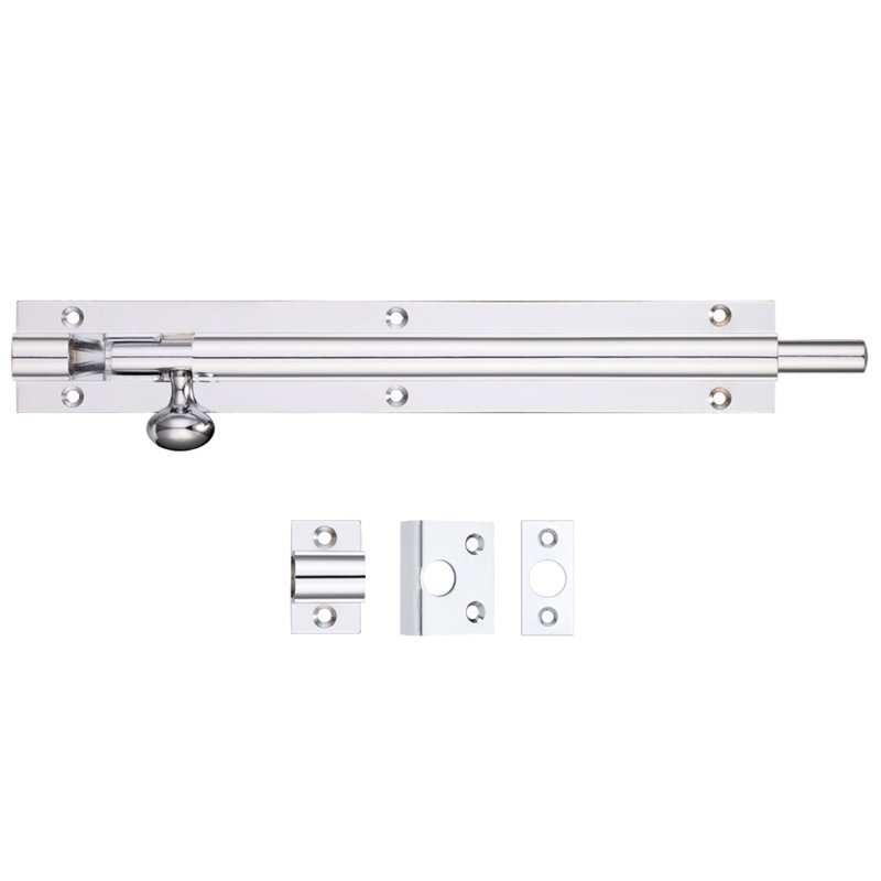 Architectural Barrel Bolt, Polished Chrome, 20cm H x 3.8cm W x 1.5cm D